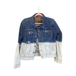 Iro-Ochi Limited Edition Embroidered Denim Jacket M Blue White Ombre 170/300 art
